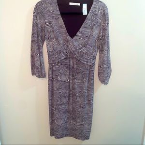 Closeout 3 for $20.laundry dress with very deep purple almost black and  white.